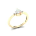 thumbnail image 2 of Imperial Gemstone 10K Yellow Gold Pear Cut Ethiopian Opal 1/20 CT TW Diamond Women's Ring, 2 of 5