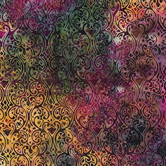 Ornate Hearts - Multi Purple Green Concord - 112213880 - Island Batik - Midnight Glow - 843700155096