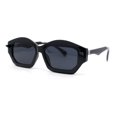 thumbnail image 2 of Hipster Vintage Style Rectangular Lip Stick Shape Hinge Plastic Sunglasses All Black, 2 of 4
