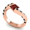 thumbnail image 2 of 1.20 Carat Princess Cut Garnet Gemstone & Natural Diamond (F-G/VS1) Stylish Bridal Ring for Ladies Solid 18K Rose Gold Size 11 by Diamond-Capitals, 2 of 8