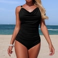 thumbnail image 4 of Maillot de Bain Uni Taille Haute avec Bretelles Ajustables pour Plage Piscine Bikini Homme Bain Shorts Rouges pour Hommes Maillots de Bain pour Femmes Robes Bikini en Latex Bikini Taille Haute Shorts Longs pour Hommes Jean pour Hommes, 4 of 5