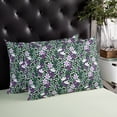 thumbnail image 4 of Purple Floral Throw Pillow Cover,Daisy Flowers Botanical Green Backdrop Rectangle Decorative Pillow Case Protector Soft Cushion Cover Lumbar Pillowcase for Couch Sofa Bedroom Car Decor 16x24 Inch, 4 of 8