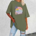 thumbnail image 2 of TSADFHJI Hauts de Noël pour Femmes Col en V T-Shirt Simple à Épaules Dénudées Décontracté Col Rond Manches Courtes T-Shirt Imprimé T-Shirt m Vert, 2 of 4