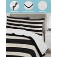 thumbnail image 4 of Quilts Twin Size, Black Beige Striped Soft Comforter Bedding Set for Bed, Vintage Geometric Line Simple Lightweight Quilted Bedspread with Pillow Cover(2 Pieces) for All Season, 68x86 Inch, 4 of 6