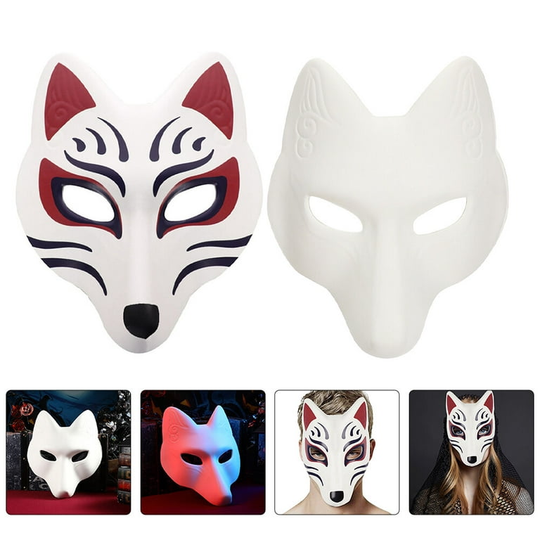  ibasenice Masquerade Fox Masks 2pcs DIY Fox Mask Male