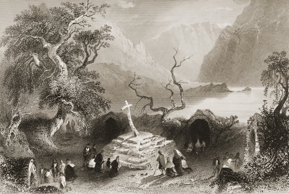 Scene At Gougane BarraCounty Cork Ireland Drawn By WHBartlett Engraved By R Brandard From The Scenery And Antiquities Of Ireland By NPWillis And JStirling CoyneIllustrated From Drawings By WHBartlett