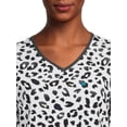 thumbnail image 4 of Scrubstar Women's Delicate Cheetah Print Scrub Top, 4 of 5