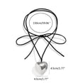 thumbnail image 4 of 6pcs Sweet Cool Love Heart Pendant Necklace Clavicle Chain Long Rope Short Chain Bowknot Choker Necklace Jewelry, 4 of 13