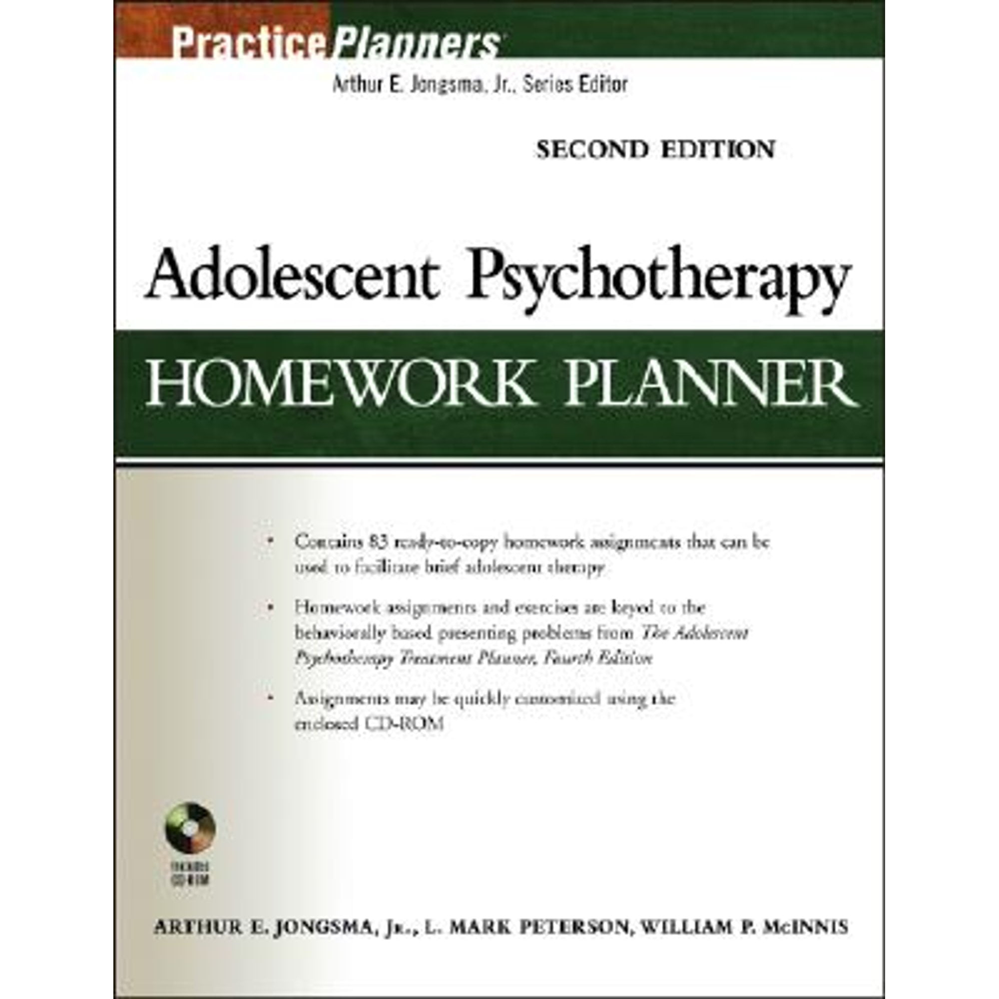 adolescent psychotherapy homework planner by jongsma peterson and mcinnis