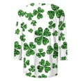 thumbnail image 5 of Saint Patricks Day Shirt Women Casual Round Neck Tshirts Shamrock Graphic Tees 3/4 Sleeve Loose Fit Blouse Festival Tops, 5 of 5