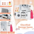 thumbnail image 5 of Costway Wooden Kids Play Corner Kitchen with Realistic Lights & Sounds Lighted Range Hood White, 5 of 9