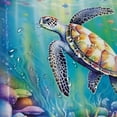 thumbnail image 5 of Orinice  Small Stall Shower CurtainBlue Sea Turtle Shower Curtain Narrow Dorm Camper Shower Curtain Waterproof Fabric RV Shower Curtains for Bathroom Ocean Bathroom Curtain Decor with 8 Hooks 36x72, 5 of 7