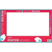 UCreate Poster Board, White, 14" x 22", 8 Sheets/Pack, Carton of 24 Packs