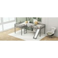 thumbnail image 3 of Newest L-Shaped Twin Loft Bed with Slide , Ladder, Gray Corner Loft Bed Set, Space Saving Twin Size Loft Beds with Fun Slide, Perfect for Small Rooms, 3 of 13