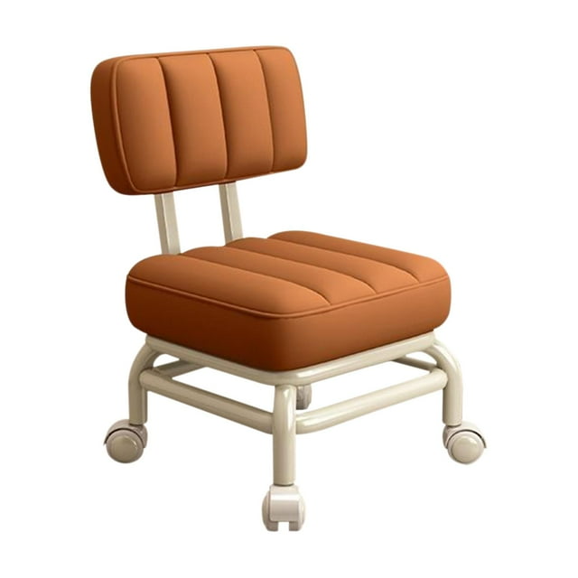 Low Square Rolling Stool Pedicure Stool Pulley Stool Roller Seat Short Stool for Orange