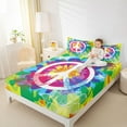 thumbnail image 4 of jejeloiu Watercolor Tie-Dye Queen Sheet Sets,Vintage Flowers Floral Bed Set For Teens 4-Piece, 4 of 7