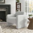 thumbnail image 6 of Furniture of America Prie Modern Boucle Fabric Indoor Armchairs & Accent Chairs, White, 6 of 10