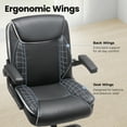 thumbnail image 6 of CELTOSS Leather Office Chair, Ergonomic Executive Chair with Padded Flip-Up Armrests, Mid-Back PU Computer Desk Chair, Black, 6 of 13
