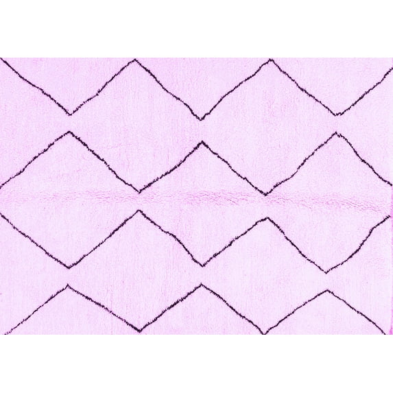 Ahgly Company Indoor Rectangle Solid Purple Modern Area Rugs, 2' x 3'