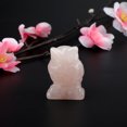 thumbnail image 3 of Natural Rose Quartz Gemstone Carved  Owl Healing Stone Puff Pocket Stone Reiki Balancing, 3 of 8