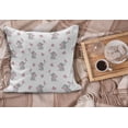 thumbnail image 2 of Animal Cartoon Fluffy Throw Pillow Cushion Cover, Playing Butterflies Design Pattern, Decorative Square Accent Pillow Case, 36" x 36", Pale Pink White Grey, by Ambesonne, 2 of 5