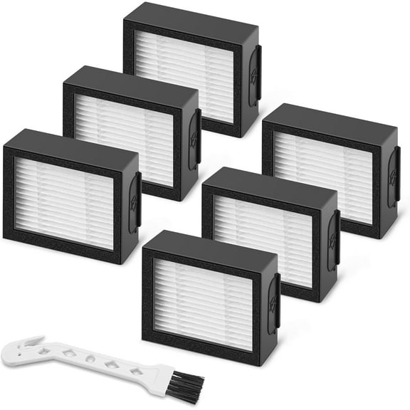 Filter Replacement for Roomba E I & J Series i7 i7 /plus i3 i3  E5 E6 E7 i4 i6 i6  i8 i8  Vacuum Cleaners Parts, 6 Pack 4639161 High Efficiency Filters   1 Cleaning Brush