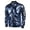 Blue, variant on Men Shiny Metallic Silver Bomber Jacket, Ribbed Cuff Collar Zip Up Lightweight Party Club Varsity Coat