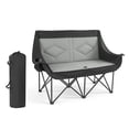 thumbnail image 1 of VEVOR Double Camping Chair, Oversized Two Person Camp Chair with 660 lbs Heavy Duty Support, with Dual Cup Holders, Wine Glass Holders, Magazine Straps, Carry Bags for Outdoor, Beach, 1 Pack, 1 of 9