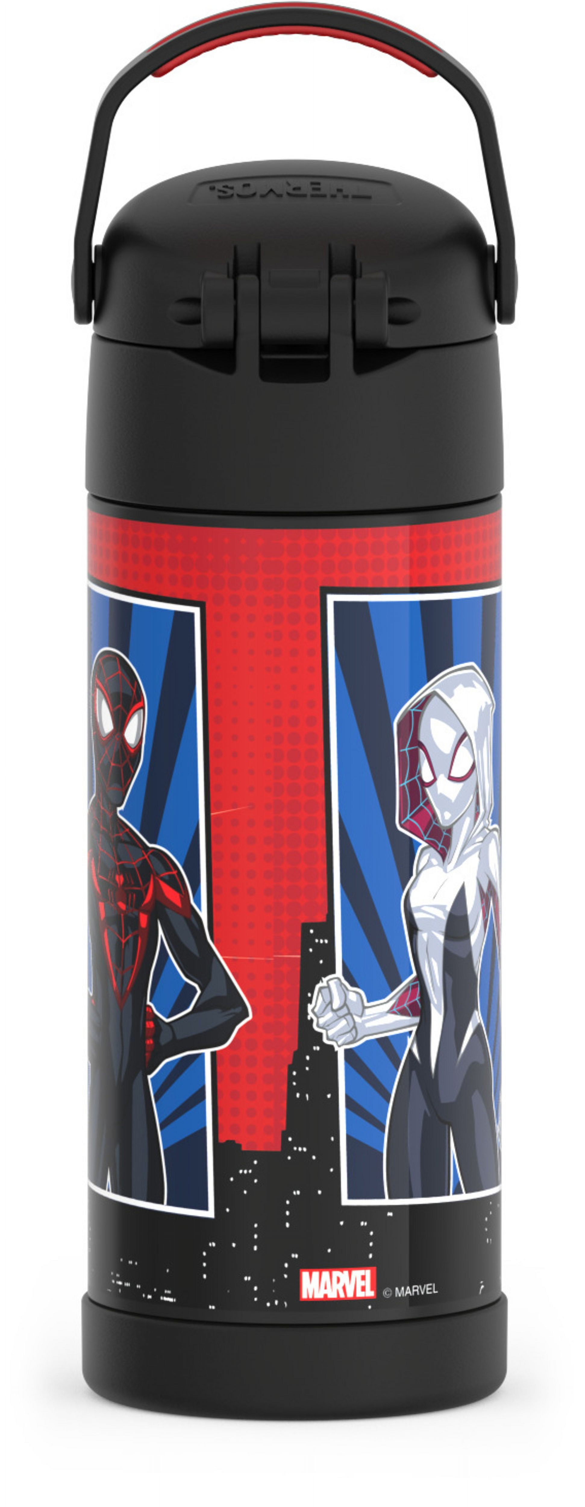 Thermos Kids Stainless Steel Funtainer Water Bottle with Straw, Dishwasher Safe, Leak Proof, Spiderman, 14 oz