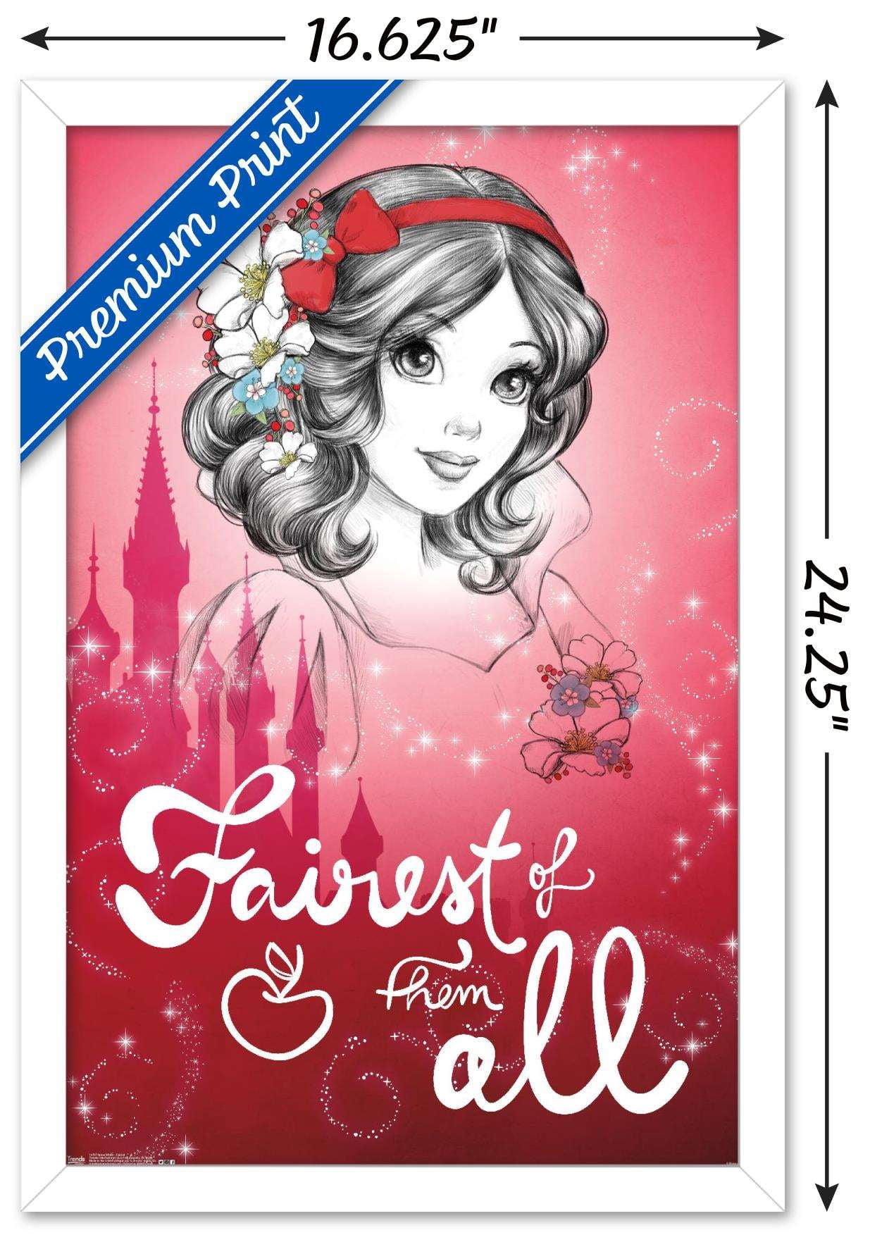 Disney Snow White and the Seven Dwarfs - Fairest of them All Wall Poster, 14.725" x 22.375", Framed