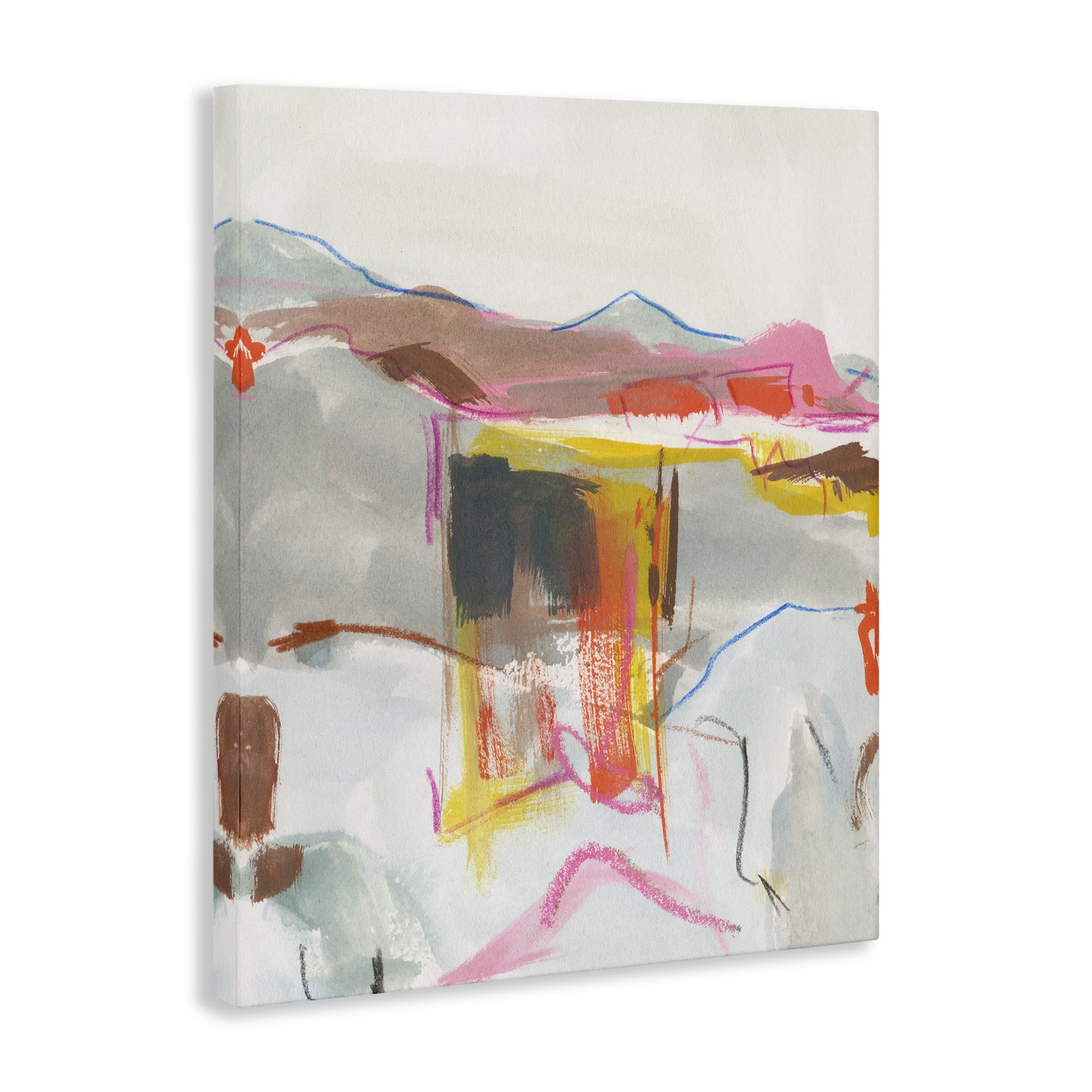Stupell Industries Bold Abstract Mountain Shapes Abstract Painting Wrapped Canvas Art Print Wall Art, 24 x 30