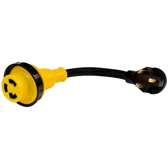 Valterra A10-3030Dbk Mighty Cord 30Am-30Af Locking Ring Adapter For Rv - 12"
