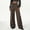 Grey, variant on Women's High Waist Asymmetrical Wrap Pants Wide Leg Straight Leg Trousers With Ribbon Detail Casual Flowy Palazzo Pants Beige XXL