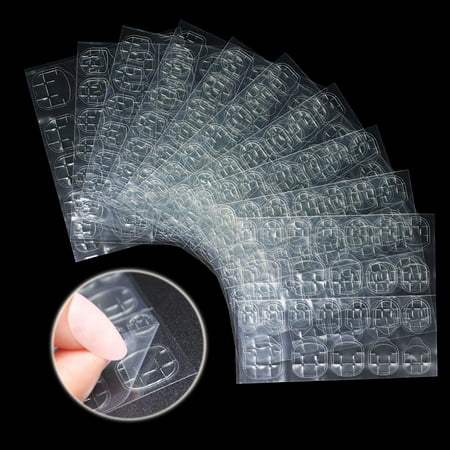 10 Sheets Waterproof Breathable Jelly Double Sided Adhesive Tabs Nail ...
