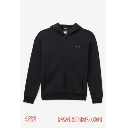 FILA Womens Never Lose Full Zip Hoodie Rib Sleeve cuffs and Bottom hem Black L (Size#:Black-Large;)