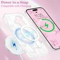 thumbnail image 4 of Magnetic for iPhone 16 Pro Max Case, Bow Case Compatible with MagSafe, Wireless Slim Clear Ribbon Aesthetic Phone Case Anti-Yellowing Shockproof Protective Cover for Women Girl - Pink, 4 of 8
