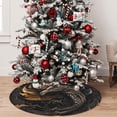 thumbnail image 4 of KLL 48" Christmas Tree Skirt Vintage Metal Dragon Xmas Tree Skirts Mat for New Year Xmas Holiday Party Indoor Outdoor Home Decoration, 4 of 5