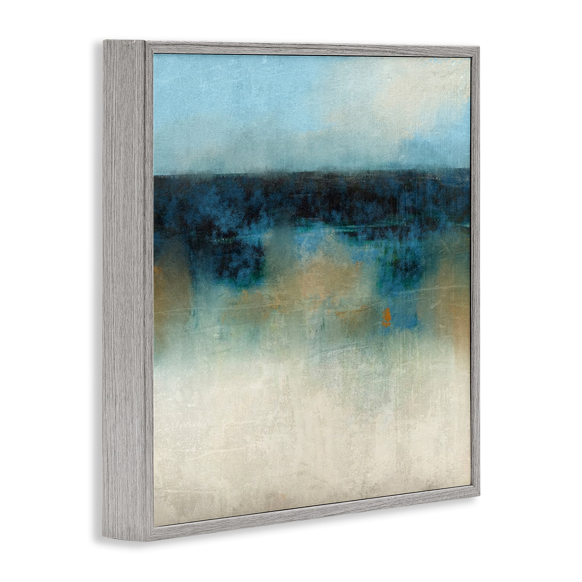 Stupell Industries Foggy Ocean Beach Scene Coastal Painting Gray Framed Art Print Wall Art, 17 x 17