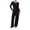 Black, variant on LEKWK Lounge Sets for Women Ribbed Long Sleeve Crop Top and Wide Leg Pants Matching Set Casual Comfy Fall Winter Pajamas Home Sleepwear