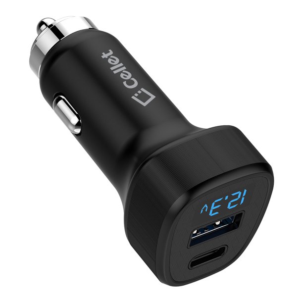 Dual USB Car Charger, Universal High Power 36Watt Dual (USB A & USB C