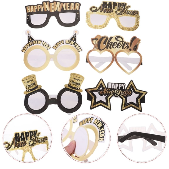 SOPOTUTU 12Pcs Photo Booth Props Paper Set for New Year and Back to School Party Decorations
