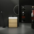 thumbnail image 4 of 30" Bathroom Vanity With Single Sink - Freestanding Oak Cabinet Double Drawer Undermount Engineering Wood Modern In Organizer For Small Spaces, 4 of 7