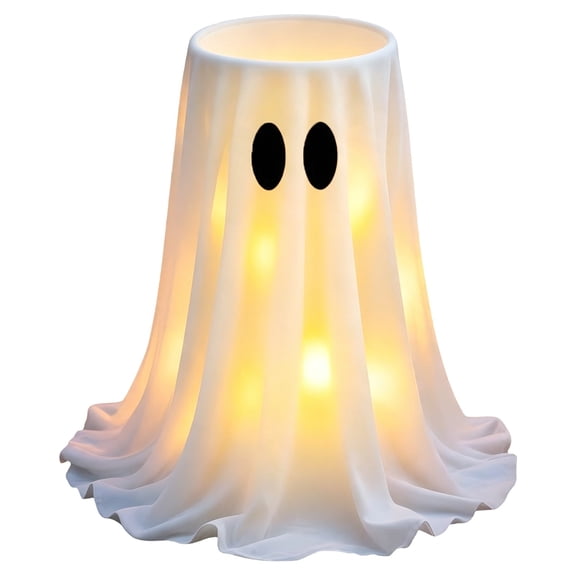 Halloween Ghost Candy Bowl with Lights, Large Light-Up Floor Candy Stand, Halloween Light Up Ghost Candy Stand for Treat or Trick Halloween Party Decorations Spooky Home Decor(Without Batteries)
