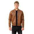 thumbnail image 4 of Mens MA-1 Leather Bomber Jacket-Cowes in Tan, 4 of 11