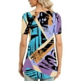 thumbnail image 5 of Xihbxyly Dress Shirts for Women, Women's Short Sleeve Tunic Shirt Pleated Mesh Blouses Summer Floral Tops Square Collar Loose Pleated Blouse Tunic Tops to Wear with Leggings, 5 of 6