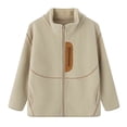 thumbnail image 6 of Mifsaly Boys Girls Fleece Jacket Zip Up Stand Collar Warm Winter Coats Kids Fall Winter Outdoor Everyday Outerwear with Pockets, 6 of 9