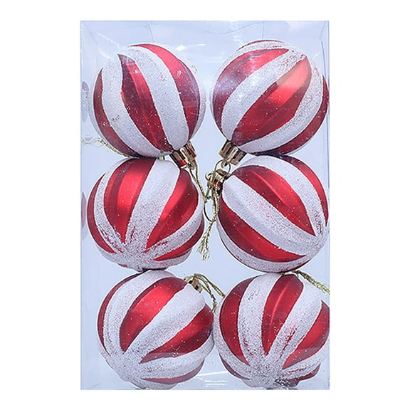 Christmas Pendant Ornaments Shatterproof Decorative Hanging Ornaments for Festive Indoor Outdoor Tree Decorations and Baubles 6PCS