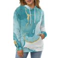thumbnail image 4 of Teal Gold Marble Print 3D Print Hoodie Men Women Autumn Thin Pullover Sweatshirt Vintage Streetwear Tops, 4 of 6