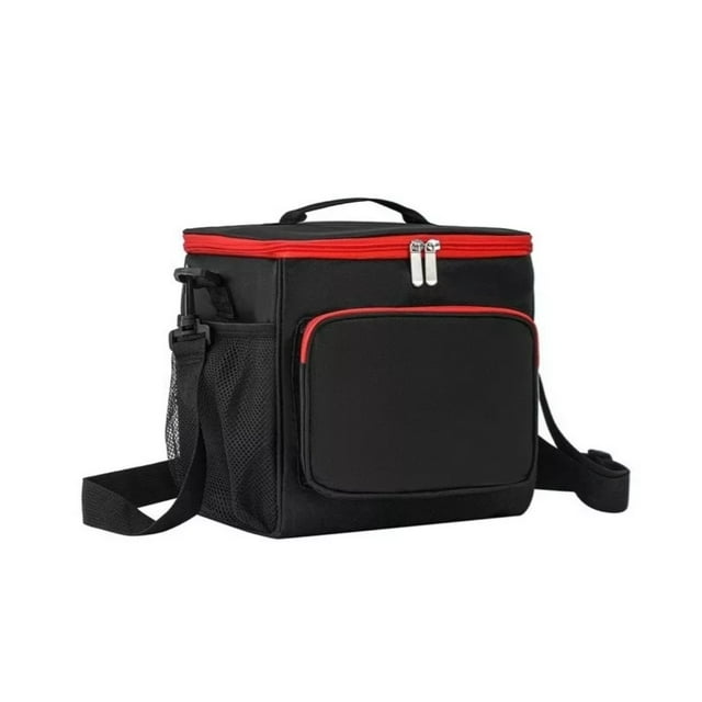 Lonchera Térmica de Gran Capacidad Negra con rojo Lab.G Bolsa De Lunch Térmica