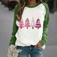 thumbnail image 2 of asdoklhq Christmas Sweaters for Women Trendy Women's Casual Long-sleeved Pullover Round Neck Fashion Printed Top Green L, 2 of 4